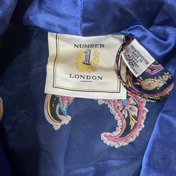 Number 1 London Vintage Satin Robe Paisley S/M **Belt Missing - Picture 2 of 5